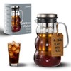 BrewMOO Cold Brew Coffee Pitcher (1.0L/34oz) - Elegant Sleek Wave