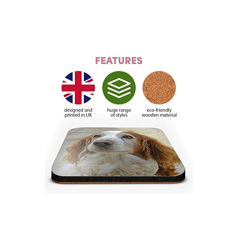 Great Single Coaster Square - Welsh Springer Spaniel Dog Puppy