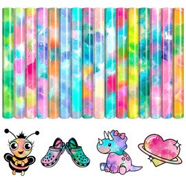 HTVSTD Tie Dye HTV Heat Transfer Vinyl 16pcs 12×10in Iron on Vinyl