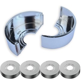 4pcs cuttable Wall Split Flange Split ABS Lightweight Escutcheon Cover Plate Chrome for 10/26/33mm(0.8/1.0/1.2in) Copper PEX Pipe (Tall 20 mm color)
