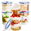 Qiuttnqn 6 Pack Overnight Oats Containers with Lids,16 oz Plastic