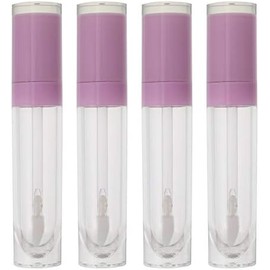 Tubos de Brillo Labial Vacíos 8ml de Plástico, 4 Piezas Color Púrpura, Formato Portátil y Ligero, para Viaje, Apto para Líquido Labial y Aceite