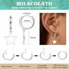 MILACOLATO Hoop Earrings Pendant Silver for Women Hoop Earrings Small