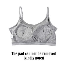 Mini Camisole Bra Wireless Padded Bra with Adjustable Straps for Women Girls Favors (Black White Grey, Medium)