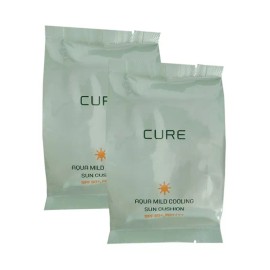 Kim Jeong-moon Aloe Cure Aqua Mild Cooling Sun Cushion 25g (Refill, SPF50+) 2pcs So / 김정문알로에 큐어 아쿠아 마일드 쿨링 선쿠션 25g(리필, SPF50+) 2개 So