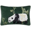 Paoletti Chuan Tranquil Panda Velvet Cushion Cover - Emerald -