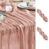 Wokceer Cheesecloth Table Runner 2Pack 10FT Dusty Pink Christmas Gauze