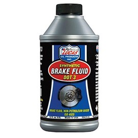 Lucas Oil Brake Fluid, DOT 3, Synthetic, 12 oz Bottle, Each