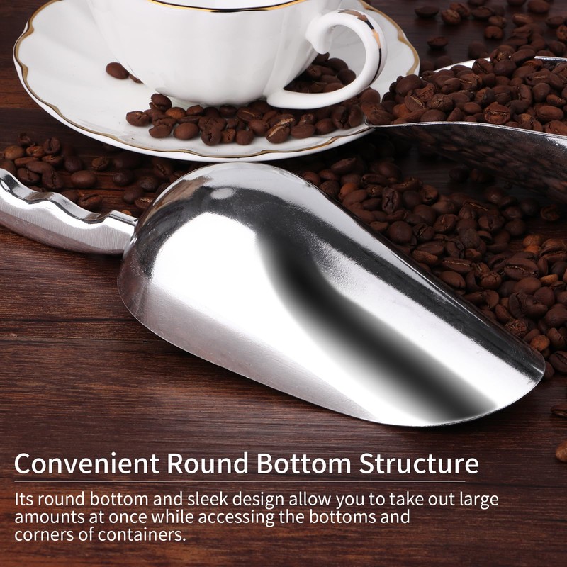 12 Oz Cast Aluminum Bar Ice Scoop, Dry Bin Scoop,