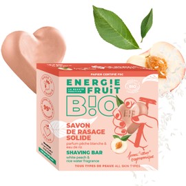 Energy Fruit Solid Shaving Soap Organic Certified by Ecocert White Peach Scent