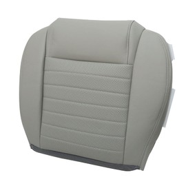 Priprilod Driver and Passenger Side Bottom Replacement Leather Perforated Seat Cover Gray Compatible with Ford Mustang GT 2005-2009