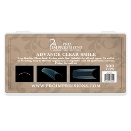 Pro Impressions Advance Clear Smile 50 Nail Tips, Size 2