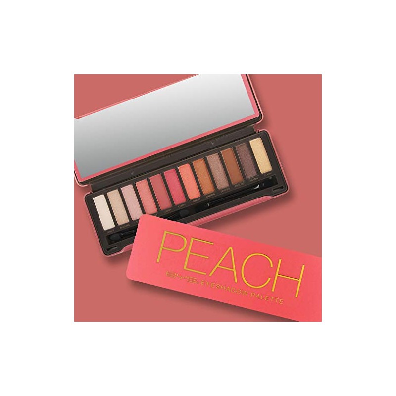 Paleta 12 Sombras Opacas y Metalicas, Roba Miradas, Peach, Paquete