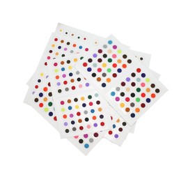 Generic Multicolor Bindi Bollywood Forehead Stickers Adhesive Body 6 Card of Different Sized Velvet Bindi Round Dot Tattoo Premium Bindi For Women (Model 7), Small