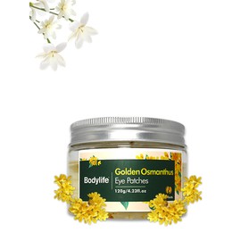 Golden Osmanthus Anti Aging Eye Mask for Dark Circles and Puffiness Reduce Wrinkles,with Hydrolyzedsoy protein, Osmanthusfragrans extract, glycerin, and Tremella fuciformis flower extract,20 pairs