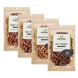 Farm Hounds - Trainers Bundle - Premium Natural Jerky for Dogs - 100% Humanely Raised - Great for Training & Treats - No Added Fillers - Made in USA - 4 Pack