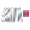 20 Pairs Knitting Needles, 3-10mm Knitting Needle Set,Colored Straight Single
