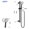 VBFF Shower Slide Bar Handheld Shower Head with Hose, 5-Function