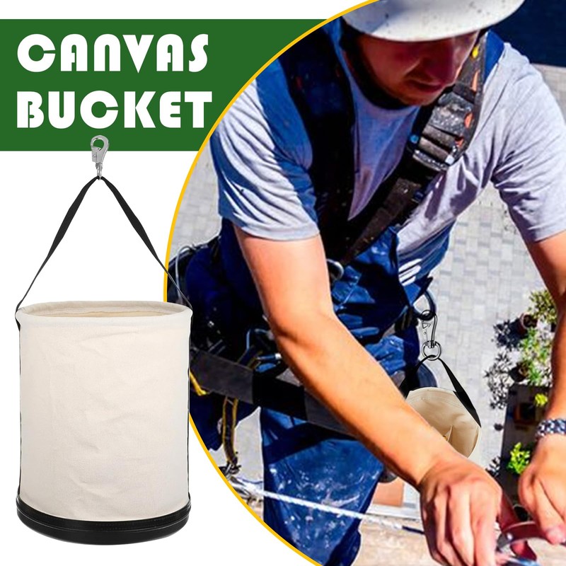 CNQLIS Utility Canvas Tool Bucket, 11.6" x 15" All Purpose
