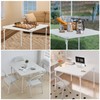 KAIHAOWIN Square Folding Table Vinyl Upholstery Card Table Dining Party