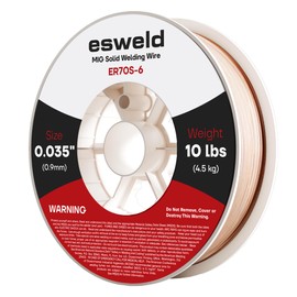 Solid MIG Welding Wire - 0.030 and 0.035 inch 10LBS Spool with Low Splatter and High Levels of Deoxidizers for All Position Gas Welding (0.035")