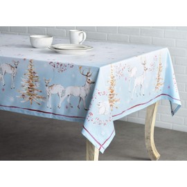 Maison d' Hermine Fairytale Forest 100% Cotton Tablecloth for the Kitchen, Dinner, Tabletop, Party Decoration, Weddings, Thanksgiving/Christmas (Rectangle, 160 cm x 220 cm)