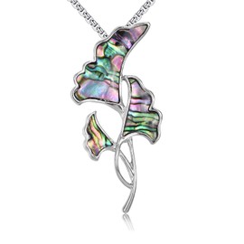 VIJASHOP Leaf Necklace for Women Abalone Shell Ginkgo Leaf Pendant Leaf Jewelry Birthday Gift for friend Spouse