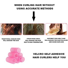 Juego de Tubos para Cabello Rulos para Cabello Juego de Rodillos de Velcro con Accesorios