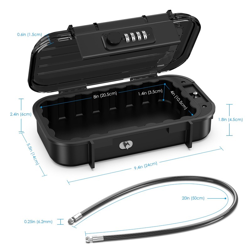 Brifit Portable Key Safe, Mini Safe with 4 Digit Number
