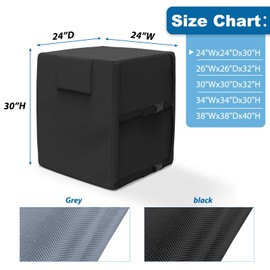 AKEfit Air Conditioner Cover for Outside Units, 600D Heavy Duty Waterproof Outdoor Air Condition Covers Window Air Conditioner Cover Applicable to Air Conditioner Cover in Winter 24x24x30 inches Black