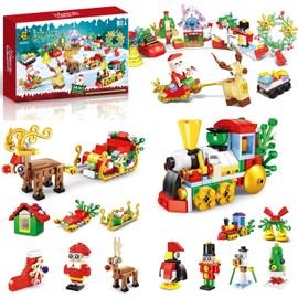 Advent Calendar 2024 Christmas Building Blocks Calendar,24 Days Xmas Countdown Blocks with Snow Man Santa Blocks for Teen Surprise Gift Box,24 In 1 Building Blocks Xmas Holiday Gifts for Adults Kids
