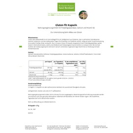 Sanct Bernhard Gluten Fit Capsules | With Prolyl Oligopeptidase, Calcium & Vitamin B2 | To Support the Breakdown of Gluten | 90 Capsules