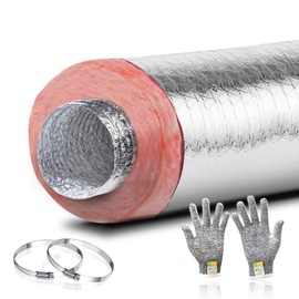 Cuchiilo Insulated Flexible Duct R8,HVAC Insulated Flex Ducting 6'' X 25,Silver Jacket-R8 Ductwork,Heating and Air Conditioning (HVAC) Systems
