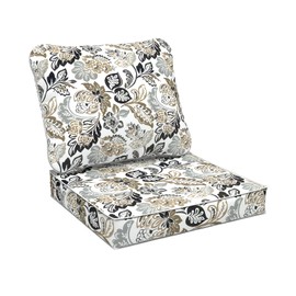 DYTXIII Outdoor Deep Seat Cushions Set 24 x 24 Inch for Patio Furniture,Water Resistant Chair Cushions Replacement Includes Seat Cushion & Back Pillow for Couch Sofa, Wicker Chair - Dailey Tan