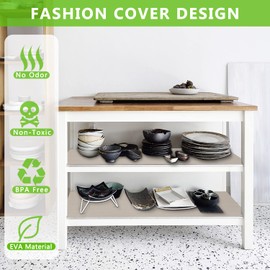 WochiTV Shelf Liner for Cabinets, Drawer 11.8 Inch x 20 Feet, Non Adhesive EVA Plastic Washable and Waterproof Mat for Kitchen, Pantry, Bathroom Closet, Cupboard, Drawer, Khaki