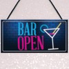 RED OCEAN Bar Open Sign NEON EFFECT Home Bar Man