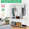 Portable Clothes Closet Wardrobe with Non-Woven Fabric Storage Shelves Organizer