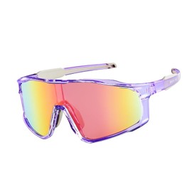 ZHUO LONG Sports Polarized Sunglasses for Men and Women, Youth Kids Baseball Softball Sunglasses for Cycling, Running, Purple