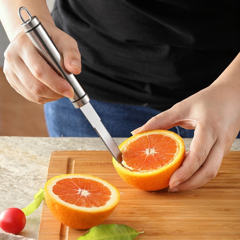 2PCS Grapefruit Knife, Curved Serrated Grapefruit Knife, Stainless Steel Kiwi