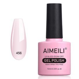 AIMEILI Semi-Permanent UV/LED Gel Nail Polish Soak Off Nude Pink White Semi-Permanent Nail Polish Long-lasting Manicure Colors - (456) 10ml