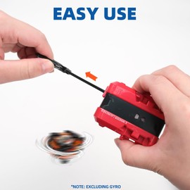 AIBREAY 2 Pack X Winder Launcher, X Gyro Launcher Set for Players Battles, Only Work with X Series Right-Spinning Tops (Red + Black)