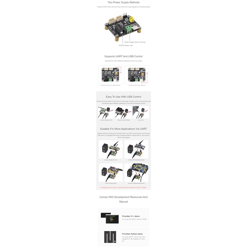 Coolwell For Serial Bus Servo Fits Raspberry Pi Jetson Nano