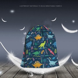 Beabes Dinosaur Drawstring Bags Backpack Bag Cute Cartoon Little Animal Funny Cool Colorful Dino Tropical Palm Leaf Sport Gym Sack Drawstring Bag String Bag Yoga Bag for Men Women