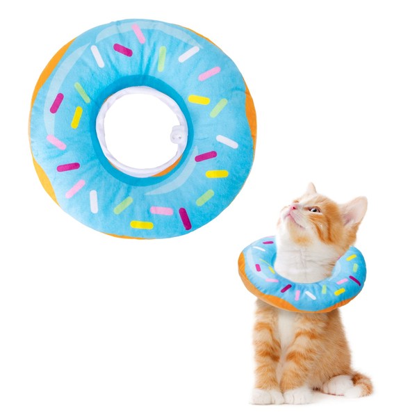 Cat Cone Collar Soft, Nobleza Adjustable Cute Donut Pet Recovery Collar for Wound Healing, Comfy Alternative Elizabethan Collar Medical Neck Pillow After Surgery for Cat, Kitty, Puppy, Small Dog