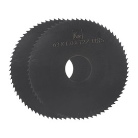 QUARKZMAN Circular Saw Blades 63 mm x 16 mm x 1 mm 72 Teeth Nitride Coated High-Speed Steel (HSS) Milling Tools for Aluminium Alloy Metal Plastic Wood Pack of 2