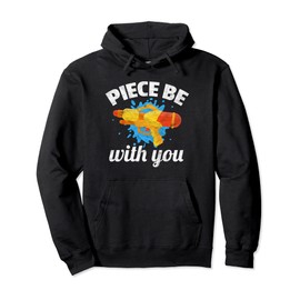 Piece Be With You Squirt Gun Funny Water Toy Pistol Summer Pullover Hoodie