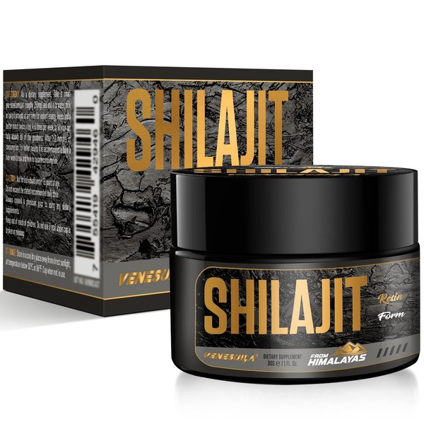 VENESUILA Shilajit Resin - Organic Shilajit Resin Third Party Tested Rich in 85+ Trace Minerals, Gold Grade Himalayan Pure Shiljait for Energy (1 Fl Oz (Pack of 1))
