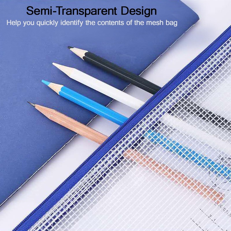 Pack of 15 A4 Document Bags with Zip, Waterproof Document