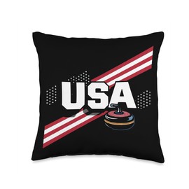 Curling Player Curler Sport Lover Curling Stone Throw Pillow