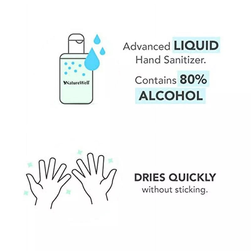 NatureWell Advanced Liquid Hand Sanitizer, 8oz (Pack of 5)